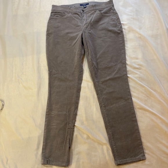 Chaps Corduroy Pants Size 10 Gray Casual Comfort Straight Leg - Picture 1 of 9